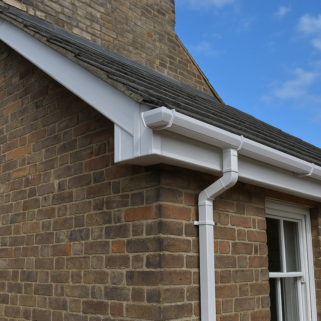 replacement guttering on old house
